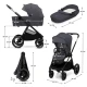 Kombinovaný kočárek Nea 2 2v1 Dark Grey Kinderkraft KSNEA002DGR2000