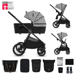 Kombinovaný kočárek Nea 2 2v1 Lunar Black Bizuu