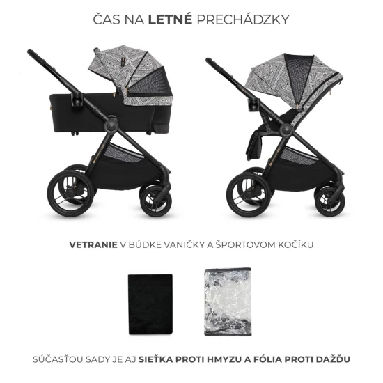 Kombinovaný kočárek Nea 2 2v1 Lunar Black Bizuu Kinderkraft KSNEA002BLKBI00