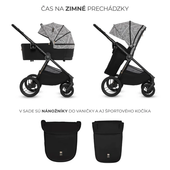 Kombinovaný kočárek Nea 2 2v1 Lunar Black Bizuu Kinderkraft KSNEA002BLKBI00