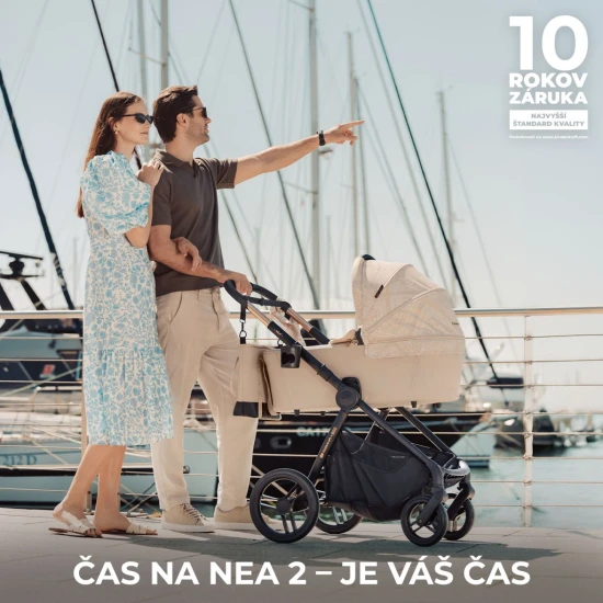 Kombinovaný kočárek Nea 2 2v1 Lunar Black Bizuu Kinderkraft KSNEA002BLKBI00