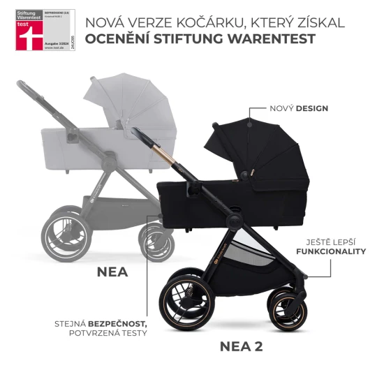 Kombinovaný kočárek Nea 2 2v1 Midnigth Black Kombinovaný kočárek Nea 2 2v1 Midnigth Black Kinderkraft KSNEA002BLK2000