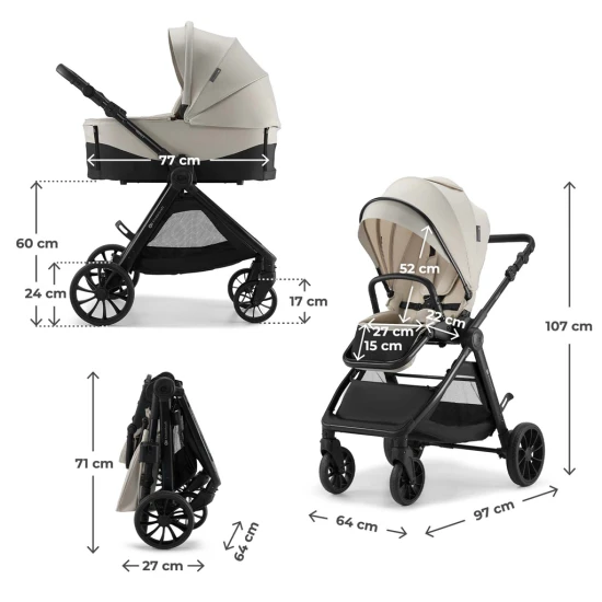 Kombinovaný kočárek Vesto 2 3v1 Beige Kinderkraft KSVEST02BEG3000