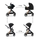 Kombinovaný kočárek Vesto 2 3v1 Black Kinderkraft KSVEST02BLK3000