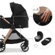Kombinovaný kočárek Vesto 2 3v1 Black Kinderkraft KSVEST02BLK3000