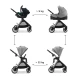 Kombinovaný kočárek Vesto 2 3v1 Grey Kinderkraft KSVEST02GRY3000