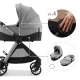 Kombinovaný kočárek Vesto 2 3v1 Grey Kinderkraft KSVEST02GRY3000