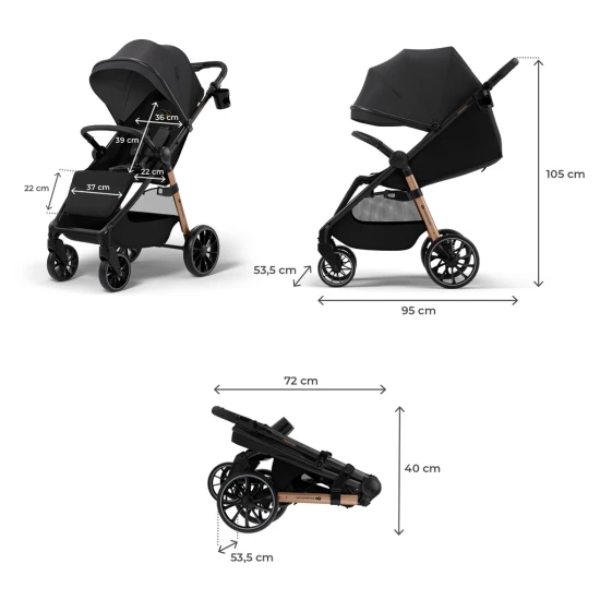 Sportovní kočárek Grande 2 Midnight Black Sportovní kočárek Grande 2 Midnight Black Kinderkraft KSGRAN02BLK0000