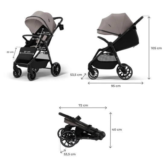 Sportovní kočárek Grande 2 Sand Beige Sportovní kočárek Grande 2 Sand Beige Kinderkraft KSGRAN02BEG0000