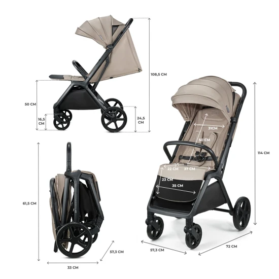 Sportovní kočárek Loom Beige Sportovní kočárek Loom Beige Kinderkraft KSLOOM00BEG0000