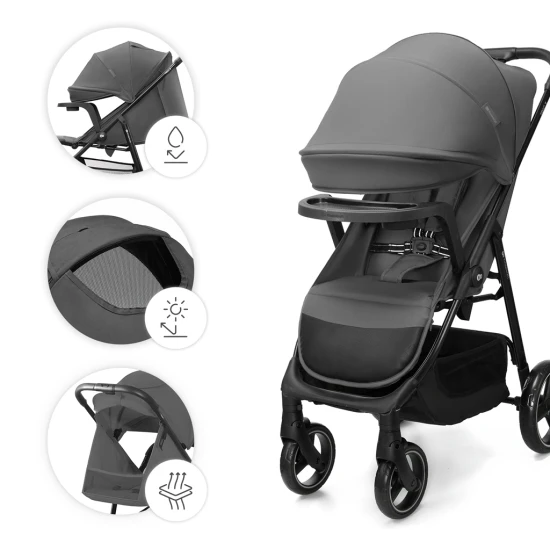 Sportovní kočárek Trig 3 Tray Granite Grey Kinderkraft KSTRIG03GRY000T