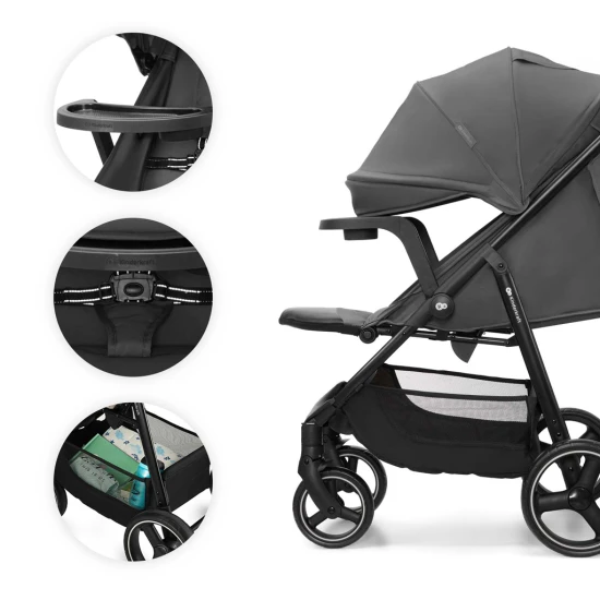 Sportovní kočárek Trig 3 Tray Granite Grey Kinderkraft KSTRIG03GRY000T