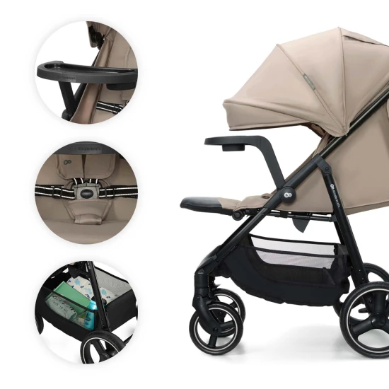 Sportovní kočárek Trig 3 Tray Stone Beige Kinderkraft KSTRIG03BEG000T