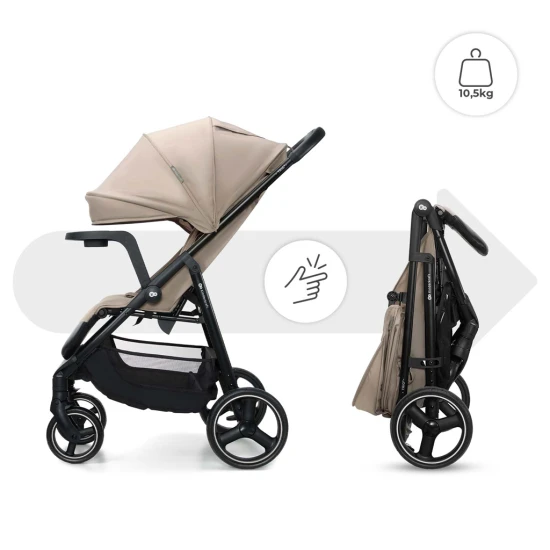Sportovní kočárek Trig 3 Tray Stone Beige Kinderkraft KSTRIG03BEG000T