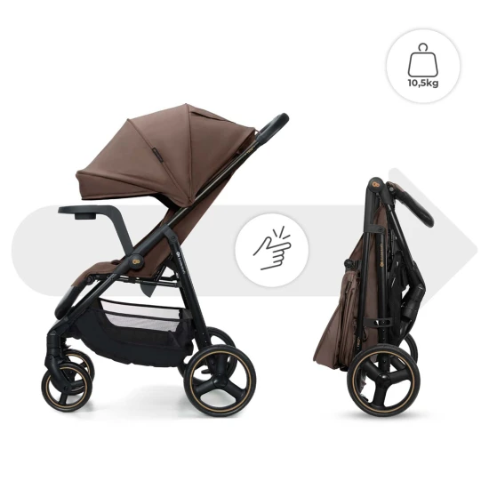 Sportovní kočárek Trig 3 Tray Velvet Mocca Kinderkraft KSTRIG03BRW000T