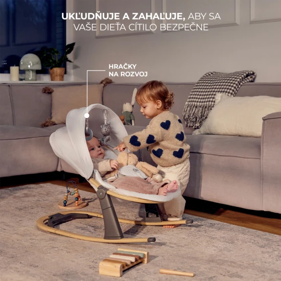 Lehátko Elsu Grey, do 9 kg Kinderkraft KBELSU00GRY0000