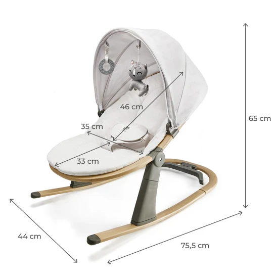 Lehátko Elsu Grey, do 9 kg Kinderkraft KBELSU00GRY0000