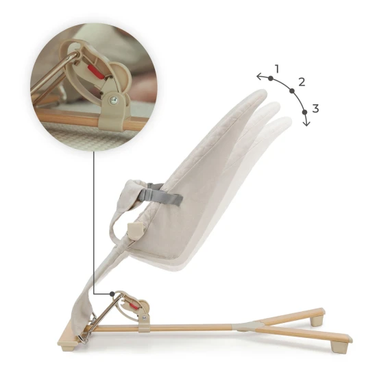 Houpavé lehátko Mimi Beige wood, do 9 kg Kinderkraft KBMIMI00WOD0000