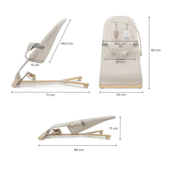 Houpavé lehátko Mimi Beige wood, do 9 kg Kinderkraft KBMIMI00WOD0000