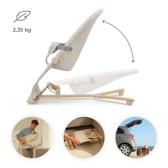 Houpavé lehátko Mimi Beige wood, do 9 kg Kinderkraft KBMIMI00WOD0000
