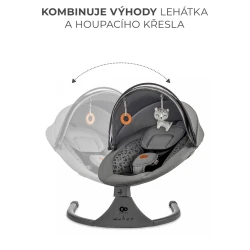 Houpavé lehátko s melodií 2v1 Lumi, do 9 kg, Premium Dark Grey Houpavé lehátko s melodií 2v1 Lumi, do 9 kg, Premium Dark Grey