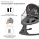 Houpavé lehátko s melodií 2v1 Lumi, do 9 kg, Premium Dark Grey Kinderkraft KBLUMI02DGR0000