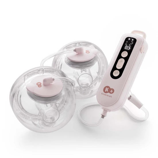 Odsávačka mléka Double Hands-free Gentle Flow Pink + CHICCO kojicí vložky 30 ks Kinderkraft VP-F198231