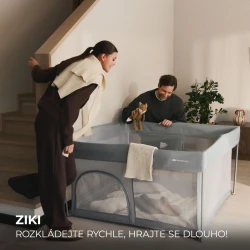 Skládací dětská ohrádka Ziki Light Grey
