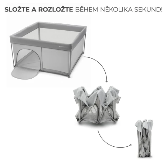 Skládací dětská ohrádka Ziki Light Grey Kinderkraft KLZIKI00GRY0000