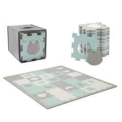 Pěnová puzzle podložka Luno Shapes 185 x 165 cm Mint, 30ks, Premium