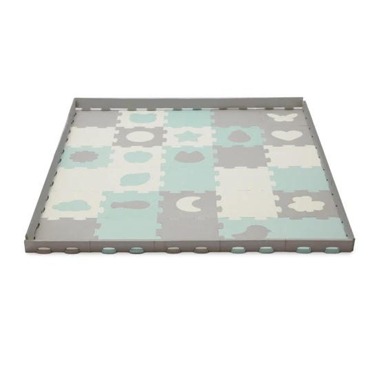 Pěnová puzzle podložka Luno Shapes 185 x 165 cm Mint, 30ks, Premium Kinderkraft KPLUSH00MIN0000