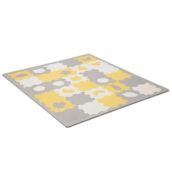 Pěnová puzzle podložka Luno Shapes 185 x 165 cm Yellow, 30ks, Premium