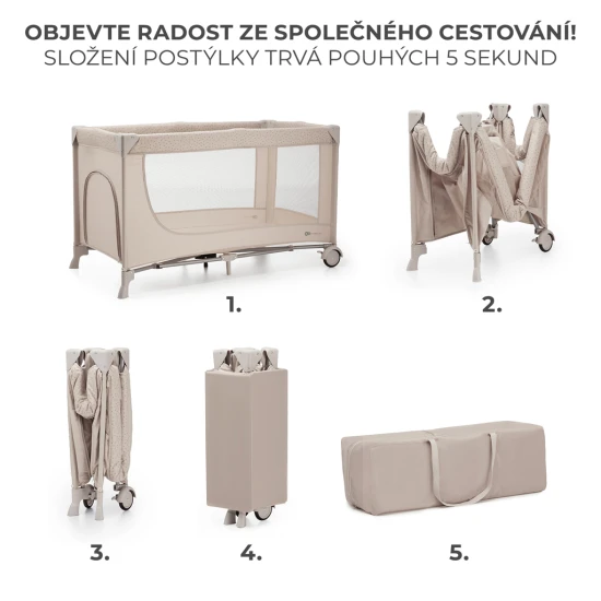 Cestovní postýlka Joy 2 Beige Cestovní postýlka Joy 2 Beige Kinderkraft KLJOY02BEG00000
