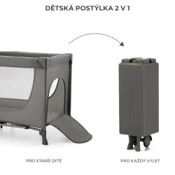 Cestovní postýlka Joy 2 Dark grey