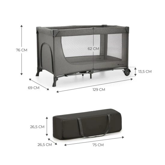 Cestovní postýlka Joy 2 Dark grey Kinderkraft KLJOY02DGR00000