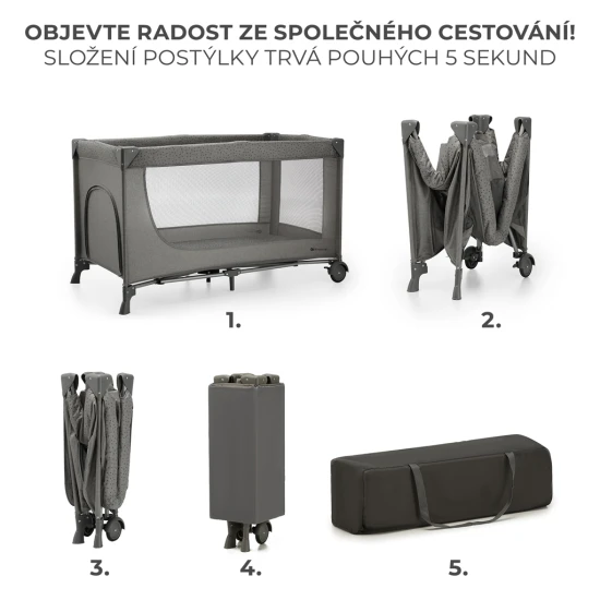 Cestovní postýlka Joy 2 Happy shapes Kinderkraft KLJOY02HAP0000