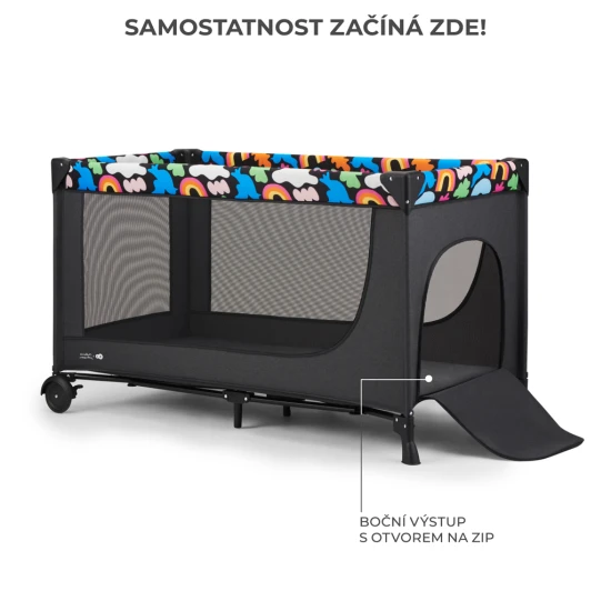 Cestovní postýlka Joy 2 Happy shapes Kinderkraft KLJOY02HAP0000