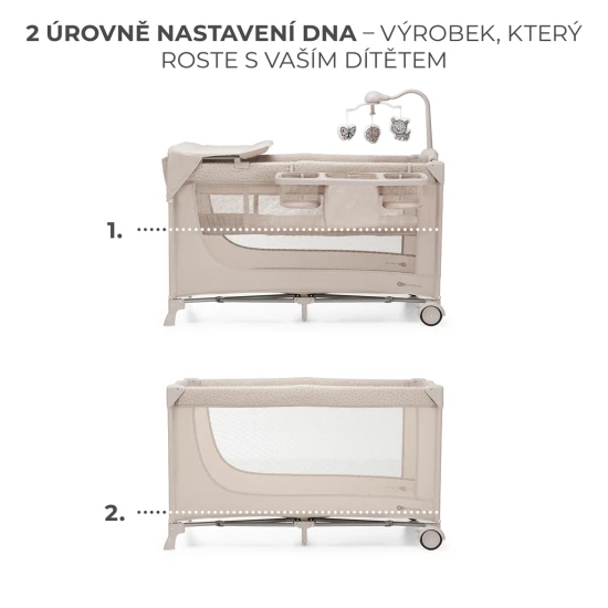 Cestovní postýlka Joy 2 s příslušenstvím Beige Kinderkraft KLJOY02BEG000AC