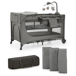 Cestovní postýlka Joy 2 s příslušenstvím Dark grey