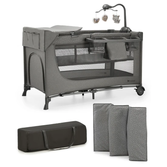 Cestovní postýlka Joy 2 s příslušenstvím Dark grey Kinderkraft KLJOY02DGR000AC