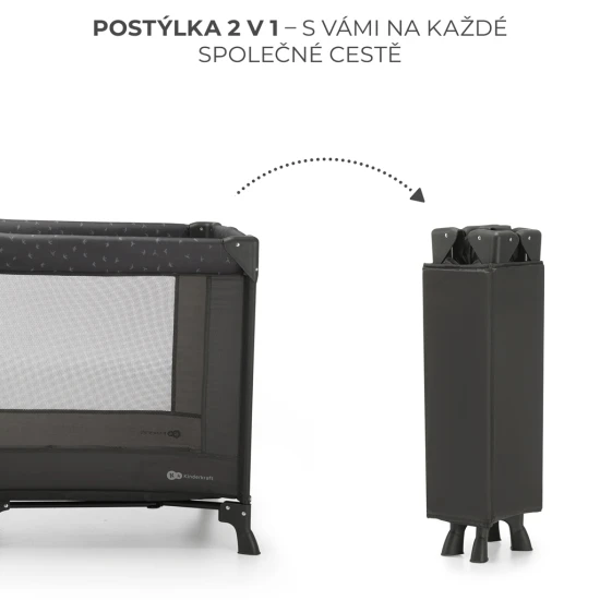 Cestovní postýlka Joy Light šedá Cestovní postýlka Joy Light šedá Kinderkraft KLJOYLIGRY00000