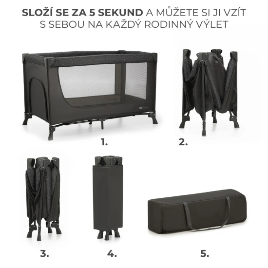 Cestovní postýlka Joy Light šedá Cestovní postýlka Joy Light šedá Kinderkraft KLJOYLIGRY00000