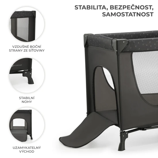 Cestovní postýlka Joy Light šedá Cestovní postýlka Joy Light šedá Kinderkraft KLJOYLIGRY00000