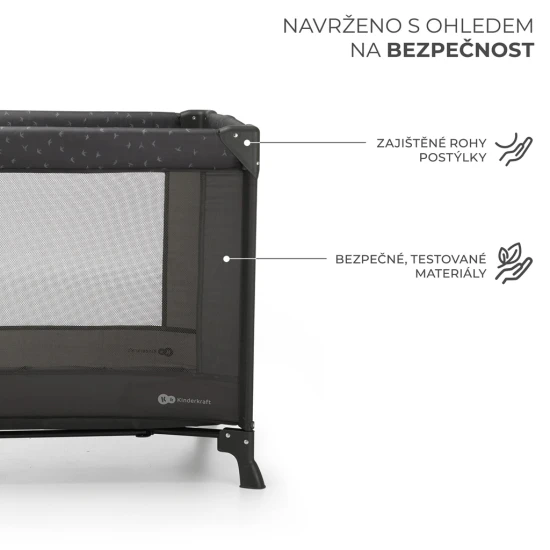 Cestovní postýlka Joy Light šedá Cestovní postýlka Joy Light šedá Kinderkraft KLJOYLIGRY00000