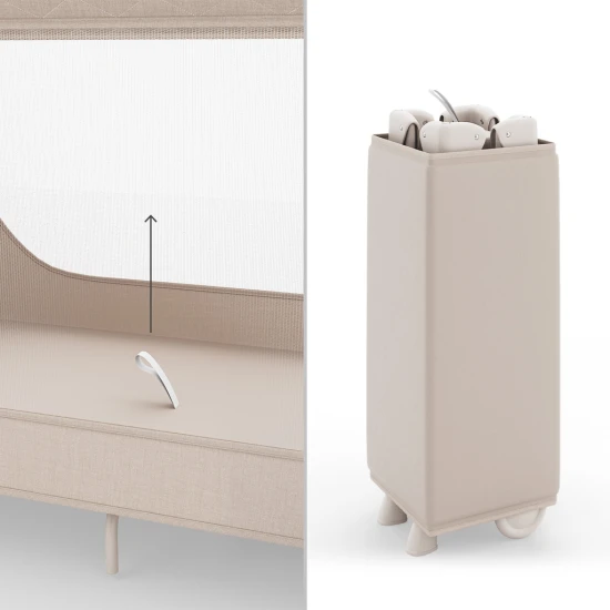 Cestovní postýlka Leody Up Beige s příslušenstvím Kinderkraft KCLEODUPBEG00AC