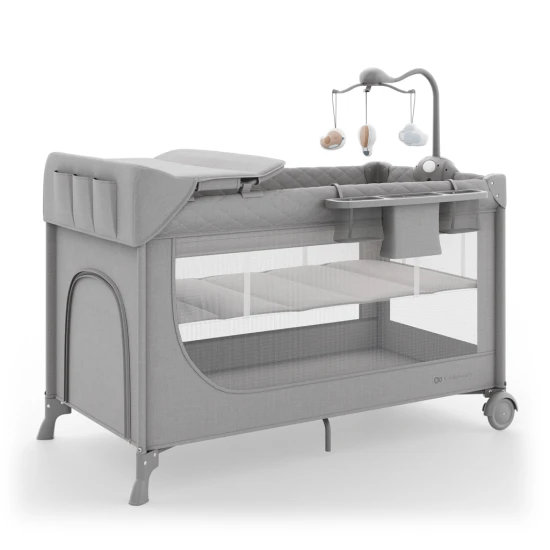 Cestovní postýlka Leody Up Grey s příslušenstvím Kinderkraft KCLEODUPGRY00AC