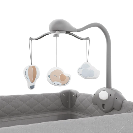 Cestovní postýlka Leody Up Grey s příslušenstvím Kinderkraft KCLEODUPGRY00AC