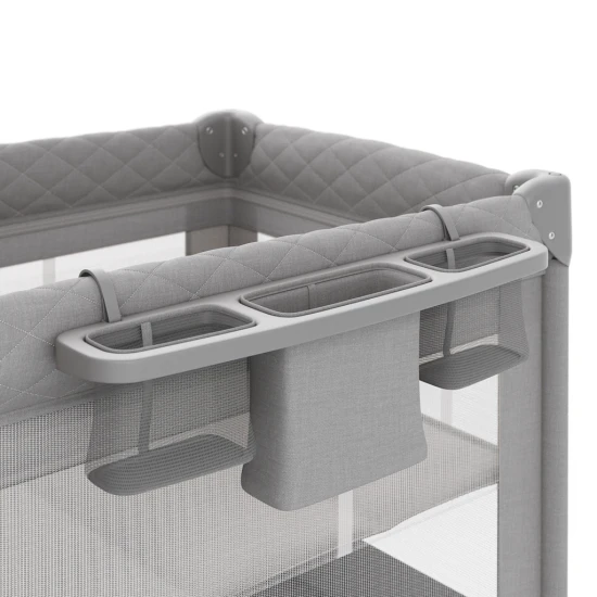 Cestovní postýlka Leody Up Grey s příslušenstvím Kinderkraft KCLEODUPGRY00AC