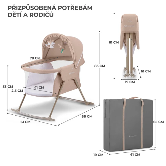 Dětská postýlka 3v1 Lovi Beige Kinderkraft KKLLOVIBEG0000