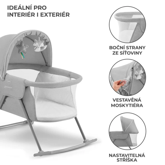 Dětská postýlka 3v1 Lovi Gray Kinderkraft KKLLOVIGRY0000